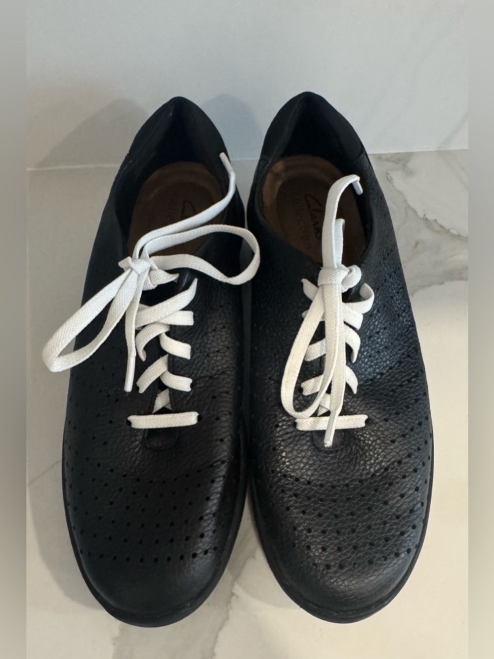 Clarks Leather Kayleigh Aster sneakers lace up walking work shoes streetwear 7.5